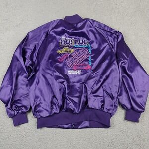 Vintage WestArk Hot Rod Jacket Mens 2XL Purple Satin Bomber 1993 BFGoodrich New